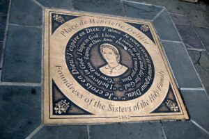 Historic marker at Place de Henriette Delille at St. Louis Cathedral in New Orleans, LA.